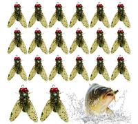 Fishing Lures, 20Pcs Fly Fishing Flies Lifelike Lures Fly Kit Yellow Shrimp for Bass Salmon Trouts