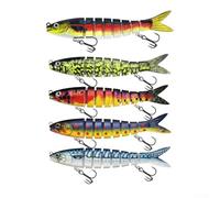 Fishing Lures, 5Pcs 13.5cm 18g Multi Jointed Wobbler Pike Bass Hard Bait 8-Segment Artificial Sinking for Freshwater Sea(1#+6#+7#+8#+9#)