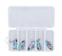 Fishing Lures 5pcs Multi Holes Lifelike Colorful Metal Fishing Baits with 2 Treble Hook for Angling Accessory Freshwater Saltwater Lakes Rivers (15g)
