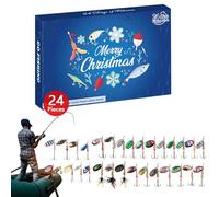 Fishing Lures Advent Calendar - Fishing Advent Calendar 2024 | 24 Day Fishing Tackle Advent Calendar | Fishing Countdown Calendar, Material Set