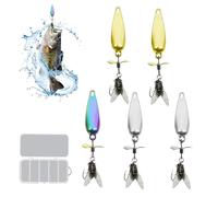 Fishing Lures | Artificial Bait with Metal for Water | 5 Pieces Realistic Vibration Flying Baits for Perch Trout Perch Sun Catfish Lake River Stream Swamp Sea