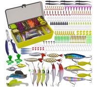 Fishing Lures Baits Tackle Kit: 323PCS Fishing Tackle Box Including Crankbait/Soft Worm/Spinner/Spoon/Topwater, Hooks for Bass/Trout/Salmon in Freshwater and Saltwater