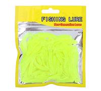 Fishing Lures Fluorescent 50pcs 2 in Soft Plastic Baits Grub Worm T-Tail Fishing Tackle Accessories 9 Colors (Green)