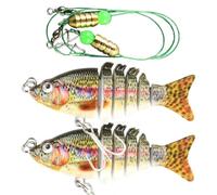 Fishing Lures for Bars, 2 Pieces Swimbait Multi-Articulated | Fishing Lure for Bass - for Fishing for Zander, Trout, Salmon, Catfish, Saltwater and Water