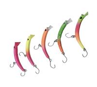 Fishing Lures for Bars | Set of 5 Slow Submersion Lures in Bow Shape | Slow Sinking Fishing Tackle - for Amateur Fishermen Men Fathers Husbands Freshwater Sea River