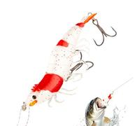 Fishing Lures for Bass 3.54in - Realistic Shrimp Lure Artificial Jig Glow in The Dark | Reflective Bait Saltwater Freshwater Tackle, Lake Anglers Enthusiasts for Salmon Catfish Sea Beach Shore