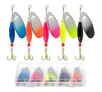Fishing Lures for Perch - 5 Pieces Artificial Rotating with Sequins, Floating and Rotating Bait, for Saltwater and Sweet Waters for Sea Bass Boat Pond Trout River Stream