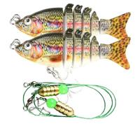 Fishing Lures for Trout, Saltwater Fishing Lure, Multi-Joint Lure Realistic Lure Bait - 2 X Crankbait for Bass Trout Salmon Pike Golden, Fishing Accessories Tools
