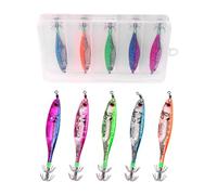 Fishing Lures Jigs Hook Shrimp Lure Baits for Freshwater Saltwater Cuttlefish Hooks Squid Jigs Glow Tail Design Quick Sink Fishing Lure