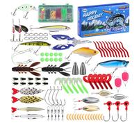 Fishing Lures Kit - Fishing Kit - 101 Pieces Accessories Fish Lures Shrimp Lures for Freshwater Saltwater River Lake Coastal Pond