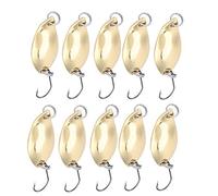 Fishing Lures Premium Durable Wobbler Baits Spoon Style Artificial Metal Lures with Sharp Hooks for Freshwater Saltwater Fishing Gold Silver 2.5g 3.5g 5g 10pcs Set (Gold 2.5g)