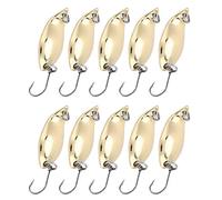 Fishing Lures Premium Durable Wobbler Baits Spoon Style Artificial Metal Lures with Sharp Hooks for Freshwater Saltwater Fishing Gold Silver 2.5g 3.5g 5g 10pcs Set (5 grams of gold)
