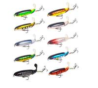 Fishing Lures Set,10PC Plopper Bass Lures with Floating Rotating Tail Artificial Hard Bait Swimbaits Slow Sinking Hard Lure Fishing Tackle Kits