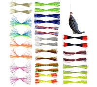 Fishing Lures Skirts | Regular Silicone Skirts,30 Packs Fishing Hooks for Trout Catfish on Ice Lake River Pond Boat Shore Fly