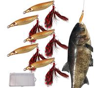 Fishing Lures Swimmers, 5 Pieces S Shape Metal Spinners with Sequins - Bass Lure | For Men And Fathers Beginners And Professionals Saltwater And Water River