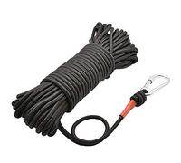 Fishing Magnet Rope with Hook, 20Meters All Purpose Nylon High Strength Cord Durable Rope, Heavy Rope, Diameter 8mm(0.31"), Black