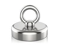 Fishing Magnets 25mm Round Neodymium Magnet, Strong Rare Earth Magnet with Eye Bolts, Strong Pulling Force Magnetic Hooks for Fishing, Hanging, Hoisting