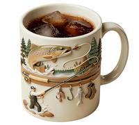 Fishing Mug - 350ml Ceramic Funny Novelty Desk Decor,Fisherman Coffee Mug - for Beer Desk Decor Cold Weather Picnic Fishing Water Campfire Hiking Adventure Game Home Camping Party