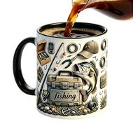 Fishing Mug Ceramic Washable Cup | 301-400ml capacity, stain & odor resistant, ideal for gifting, multi-scene use, 350g lightweight