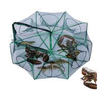 Fishing Net - 25x60cm Foldable Fishes Crab Traps Net | Portable Shrimp And Crawfish Catching Cage | Fishing Bait Trap | Tear Resistant Nylon Fish Trap For Crabs, Lobsters, Eels
