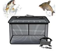 Fishing Net Basket For The Catch,Reflective Folding Net Cage | High Visibility Bait Organizer Trap
