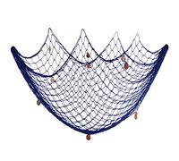 Fishing Net Decoration with Natural Sea Shells Decorative Nautical Fish Net Beach Themed Fishing Net Wall Hanging for Party Wall Home Wedding Photographing Decoration,200CM x150CM