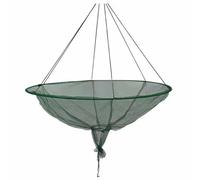 Fishing Net - Foldable Round Pull-Out Cage Trap Basket | Portable Soft Steel Hoop Cast Net | Compact Floating Table Mesh Nett for Dock Pier Bridge Outdoor Shrimp Catching Use