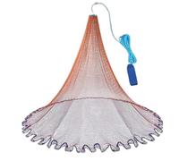 Fishing Net for Fishing Nylon Fishing Nets with Sinker Hand Throw Fishnets Diameter from 1.8 m to 7.2 m Suitable for Rivers and Lakes (2.4 m