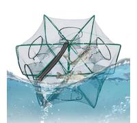 Fishing Net - Nylon Zippered Foldble Trap, Lightweight Portable Crab Catcher | Shrimp Crayfish Equipment, Freshwater Saltwater Fisher, Fishing Accessory Kit, Carry Easy