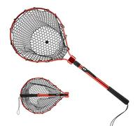 Fishing Net with Handle, Portable Long Handle Net, Durable Non-Slip Fishing Equipment, Telescopic Pole with Thickened Silicone Net, Lightweight Landing Tool, Outdoor River Lake Pond Catching Net for