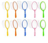 Fishing Nets for Kids, 12-Piece Set with Butterfly Nets and Fish Nets, Outdoor Exploration Tools for Nature Learning, Orange Yellow Green Blue Pink Colourful Nets for Pond Dipping and Bug Catching