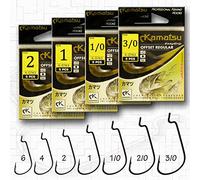 Fishing Offset G Hooks Black Worm Wide Gap Weedless Pike Perch Drop Shot (VA13-1x5pcs Size 6 Offset Black Hook Kamatsu)