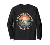 Fishing Peace of Mind Design - Tranquil Lake Scene Long Sleeve T-Shirt