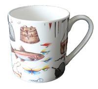 Fishing Pint Mug - Bone China Mug Decorated All Round with an Attractive Fishing Design