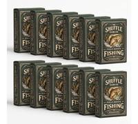 Fishing Playing Cards - Angler & Fish Species Illustrated Card Deck | Poker Size Playing Cards for Fishermen | Unique Gift for Anglers, Bass Fishermen & Outdoor Enthusiasts (Pack of 12)