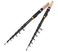 Fishing Pole 1.8m 2.1m 2.4m 2.7m 3.0m 3.6m Carbon Fiber Fishing Rod Short Pocket Portable Spinning Pole Telescopic Fishing Rod(2.4 meter)
