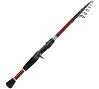 Fishing Pole 1.8M -2.4M Casting Carbon Fiber Telescopic Fishing Rods Ultralight Portable Rod Lure Tackle(Red casting rod,1.8 m)