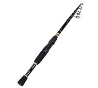 Fishing Pole 1.8M -2.4M Casting Carbon Fiber Telescopic Fishing Rods Ultralight Portable Rod Lure Tackle(Black spinning rod,2.1 Meter)