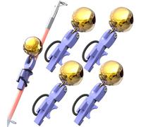 Fishing Pole Bells,5-Piece Waterproof Sensitive Loud - Ice Fishing Bells Bite Indicator,for Men Dad Angler Fisherman Outdoor Lake Marine Night River Bank