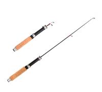 fishing pole,carp pole Telescopic Ice Fishing Rod Winter Portable Ultra Short Lightweight Two Sections Accessories(Brown EVA)