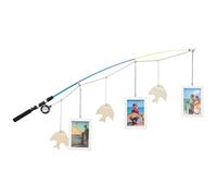 Fishing Pole Picture Frames,Fisherman Photo Frame 5"x7",Hanging Photo Display Wall Decor for Father's Day,Birthday,Christmas,Nursery,Kids Boys Room,Bathroom,Lake Cabin House,(White)