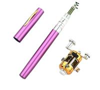 Fishing Pole Steel Pen Fishing Rod Cross-border Mini Ice Rod(Purple)