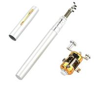 Fishing Pole Steel Pen Fishing Rod Cross-border Mini Ice Rod(Silver)
