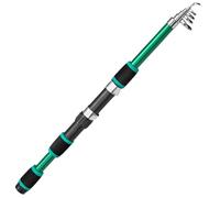 Fishing Pole Telescopic Road Fishing-Rod Fiberglass Super Hard Sea Rod Set Long-range Throwing 1.8/2. Meter Fishing Gear Pole Fishing(2.1m Green)