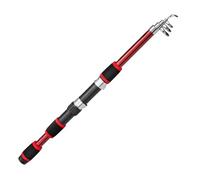 Fishing Pole Telescopic Road Fishing-Rod Fiberglass Super Hard Sea Rod Set Long-range Throwing 1.8/2. Meter Fishing Gear Pole Fishing(1.8m Red)