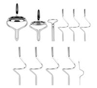 Fishing Pole Tip Repair Kit, 11Pcs Guide Wheels Fly Fish Guide Angling Repair Tool Stainless Steel Strong Buckle Frames Fly Rod Set Rebuilding Spinning Casting Fishing Rod Eyes Replacement