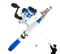 Fishing Poles & Reels Combo - Lightweight Baitcasting Rod and Reel Set, Portable Telescopic Fishing Gear for Beginners and Experts, Smooth Line Control, Ideal for Freshwater, Saltwater, Travel Use