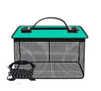 Fishing Protection Live Fish Bucket Box Portable Quick Drying Bucket Outdoor Fishing Gear Collapsible Fishing Net Cage for fishing(Blue large)