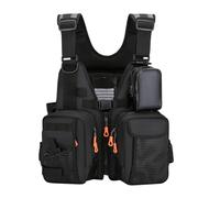 Fishing-Ready Adjustable Float Jacket for Adults, High-Buoyancy Neoprene Build with Multi-Pocket Design for Kayaking Paddle Sports Boating Water Adventures(Black a)