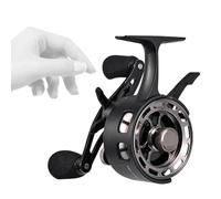 Fishing Ree Ice Fishing Wheel Winter Quick Release Reel 3+1 Metal Spool Coil Smooth Lure Fish Equipment Accessories(Black-Left hand)